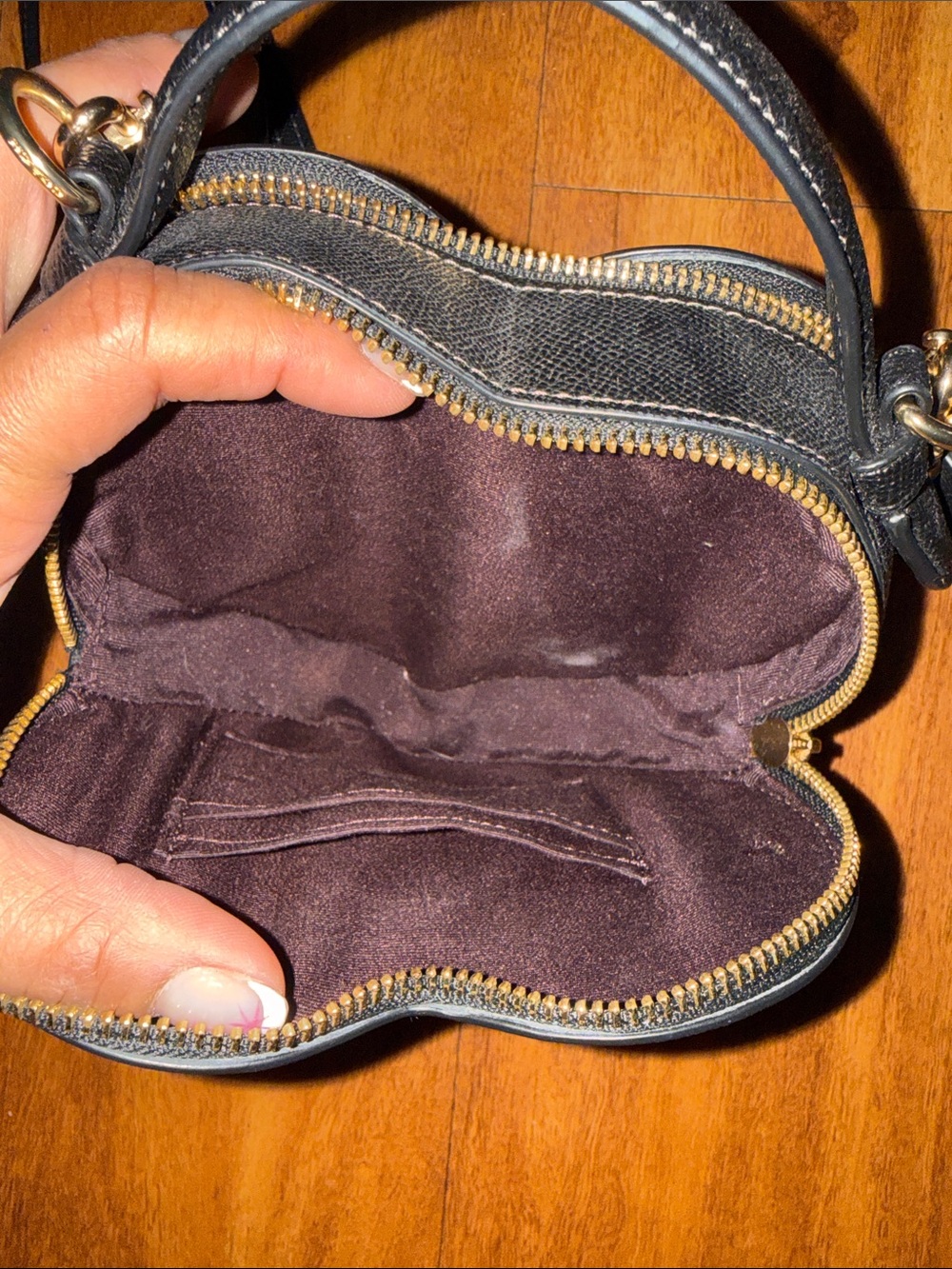 Coach Black Heart-Shaped Crossbody with Gold Hardware - Picture 4 of 7